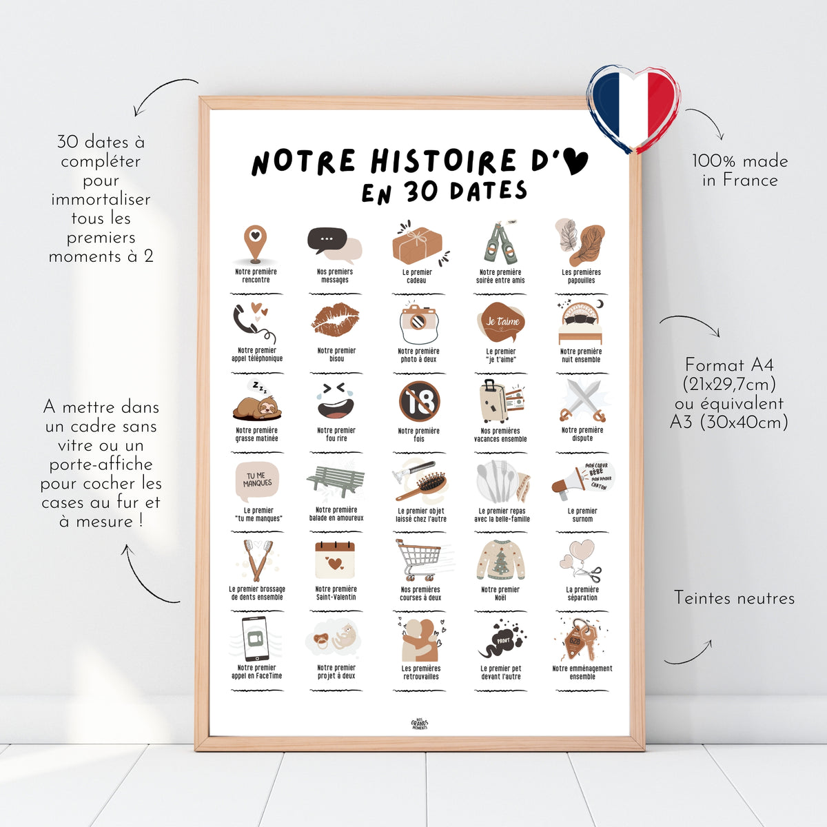 Affiche - Notre histoire d'amour en 30 dates