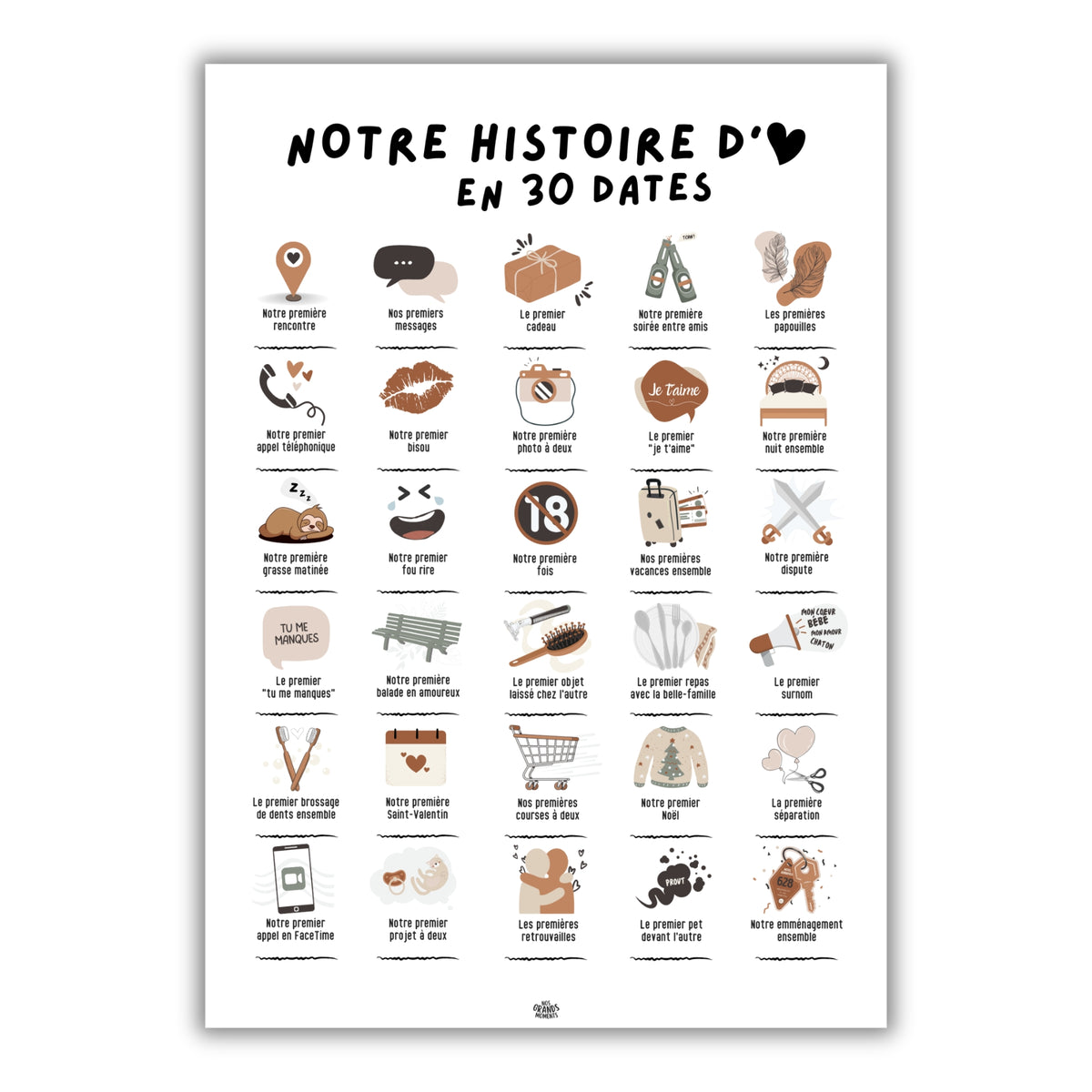 Affiche - Notre histoire d'amour en 30 dates