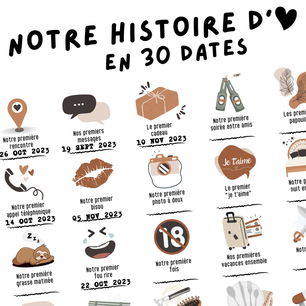 Affiche - Notre histoire d'amour en 30 dates