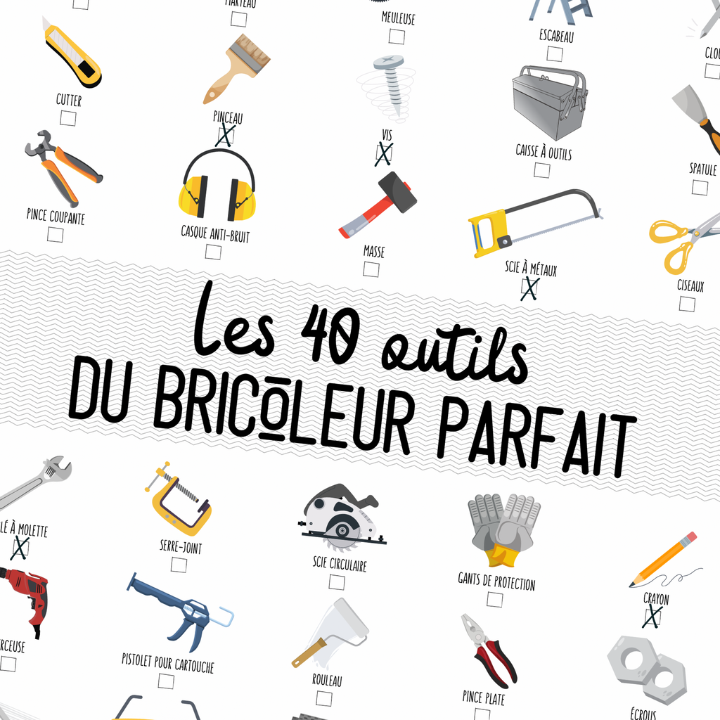Affiche "Les 40 outils du bricoleur parfait" à cocher