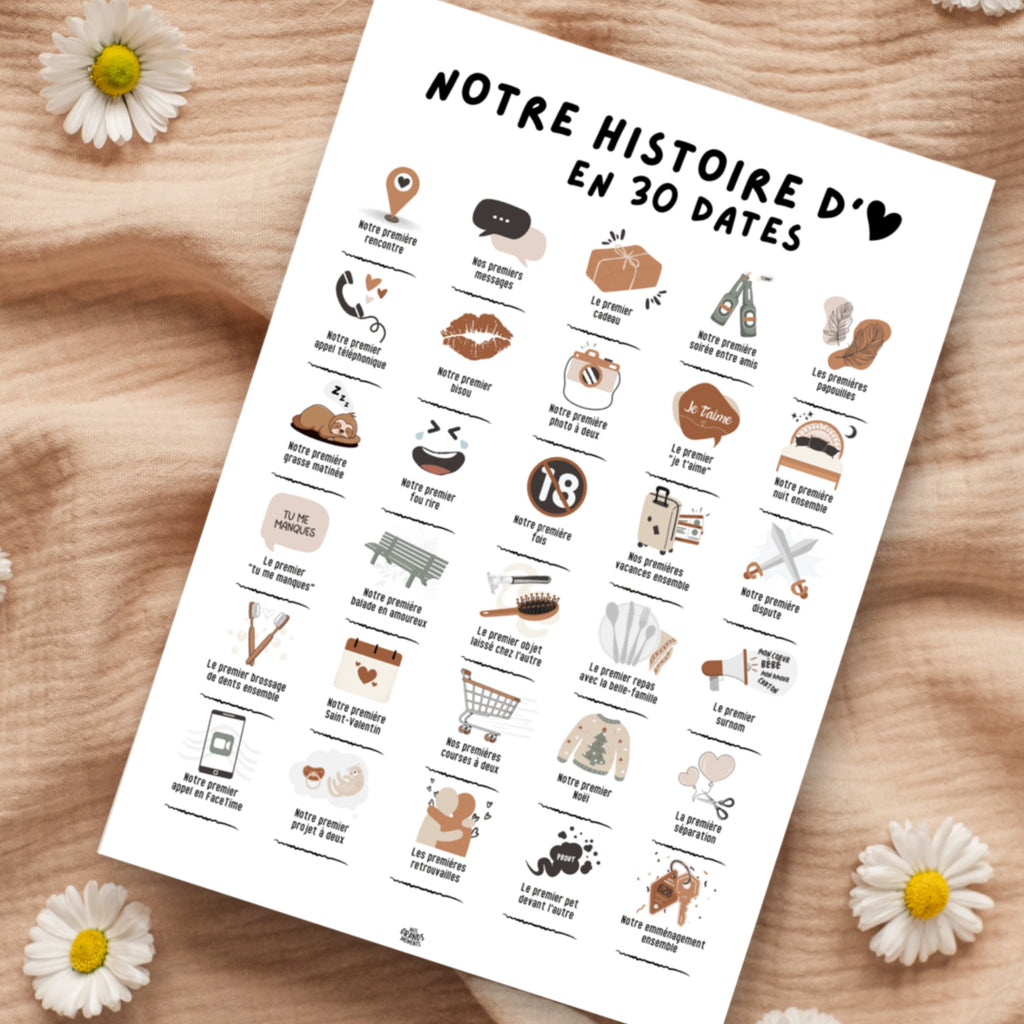 Affiche - Notre histoire d'amour en 30 dates