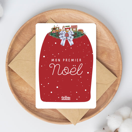 Carte "Mon premier Noël" à remplir - rouge