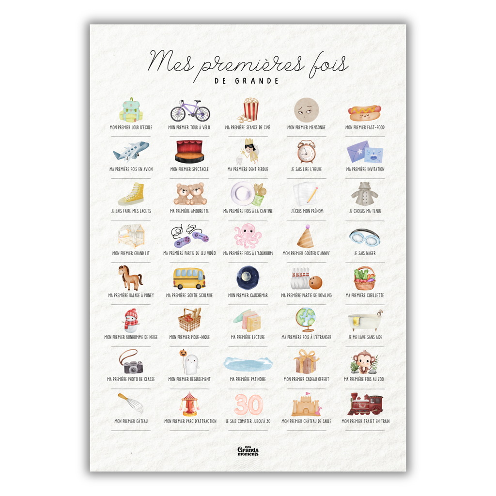 Affiche à tamponner Mes Premières Fois de Grand.e