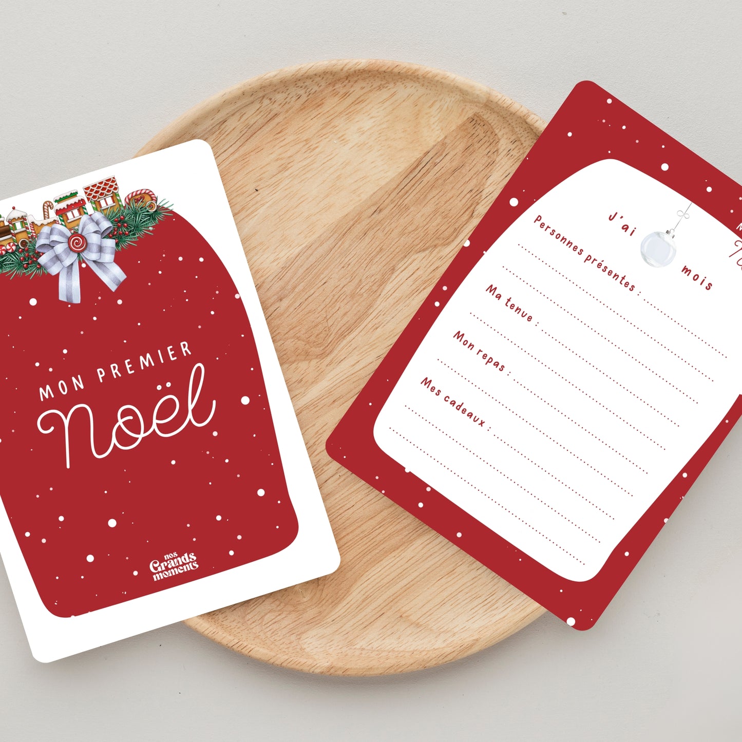 Carte "Mon premier Noël" à remplir - rouge
