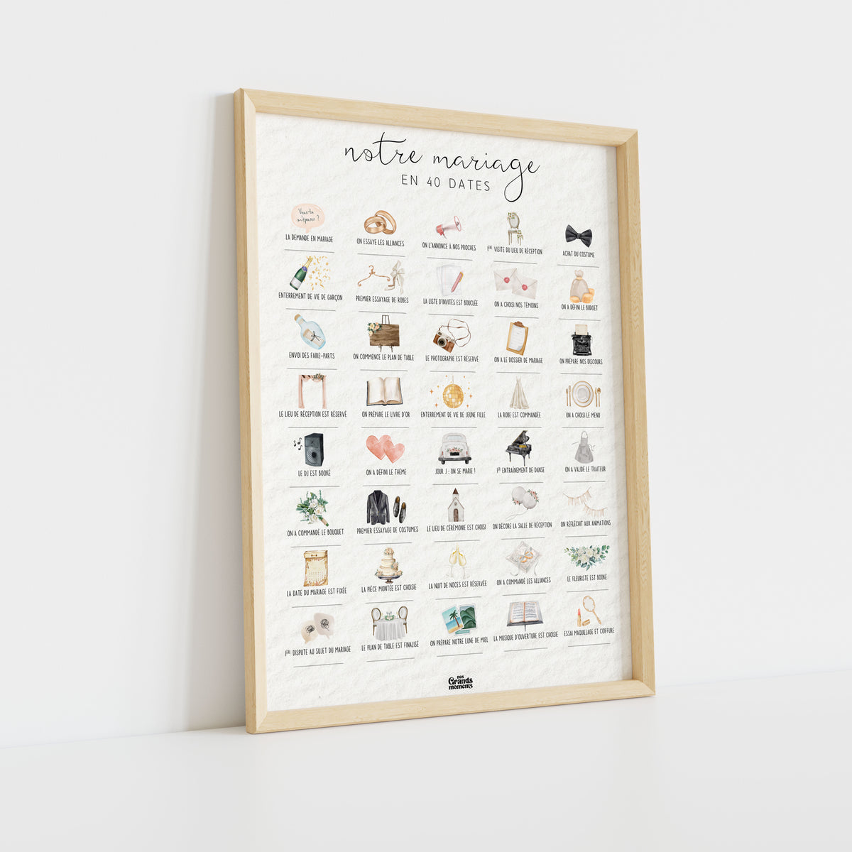 Affiche - Notre mariage en 40 dates (A4)