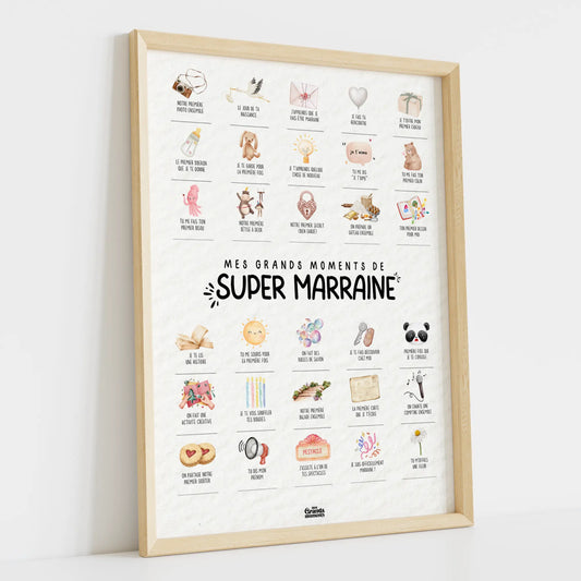 Affiche à tamponner Mes Grands Moments de Super Marraine