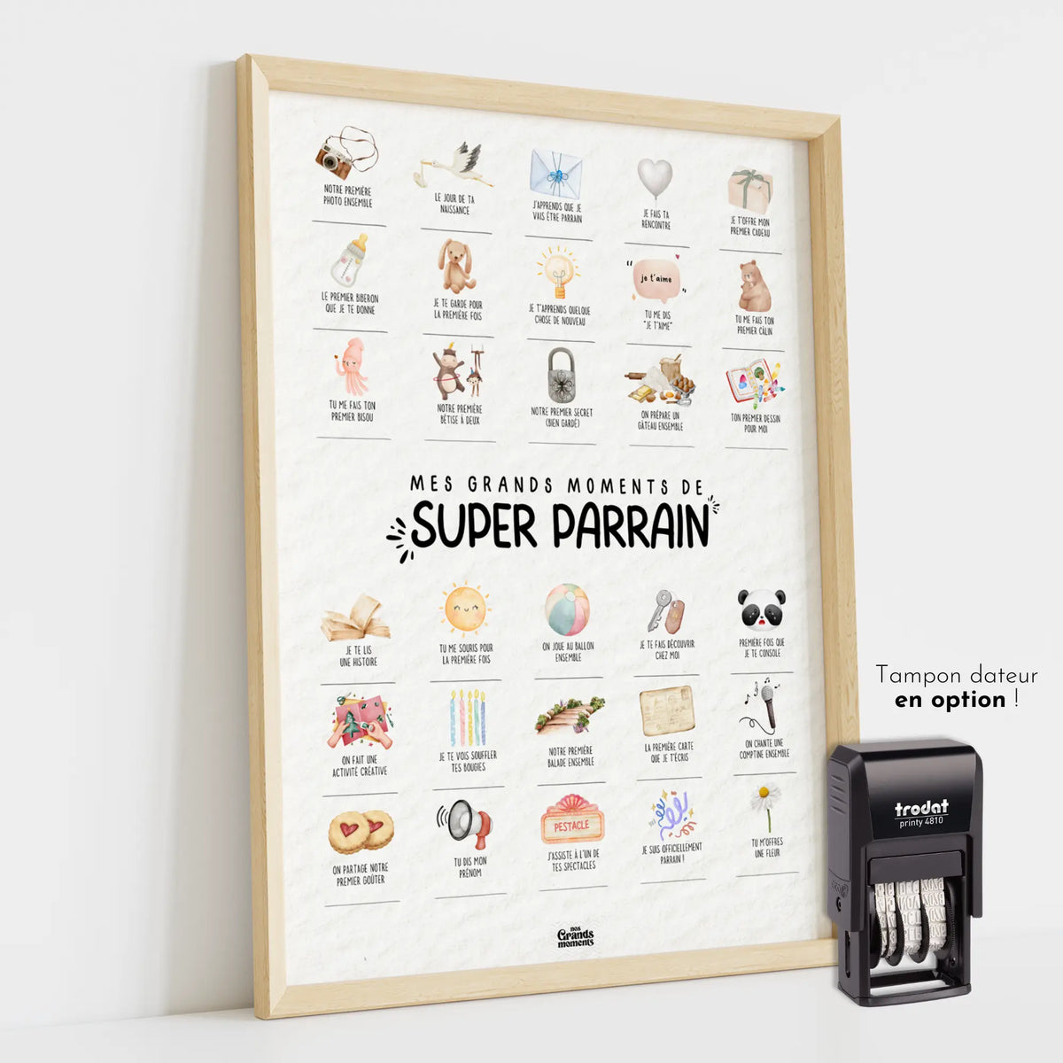 Affiche à tamponner Mes Grands Moments de Super Parrain