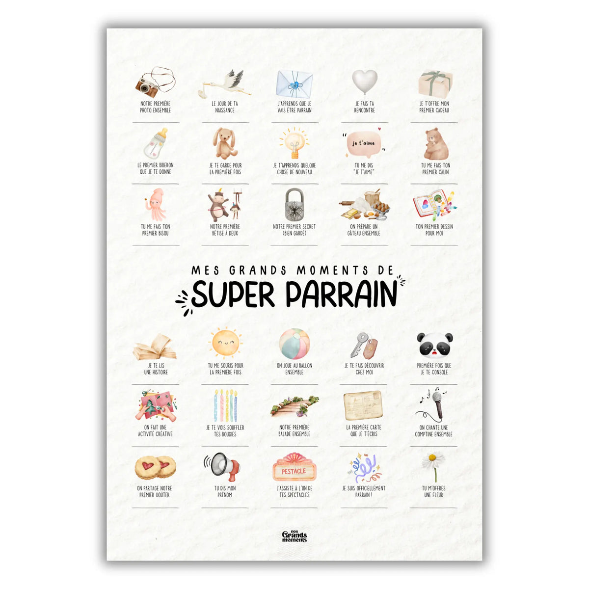 Affiche à tamponner Mes Grands Moments de Super Parrain