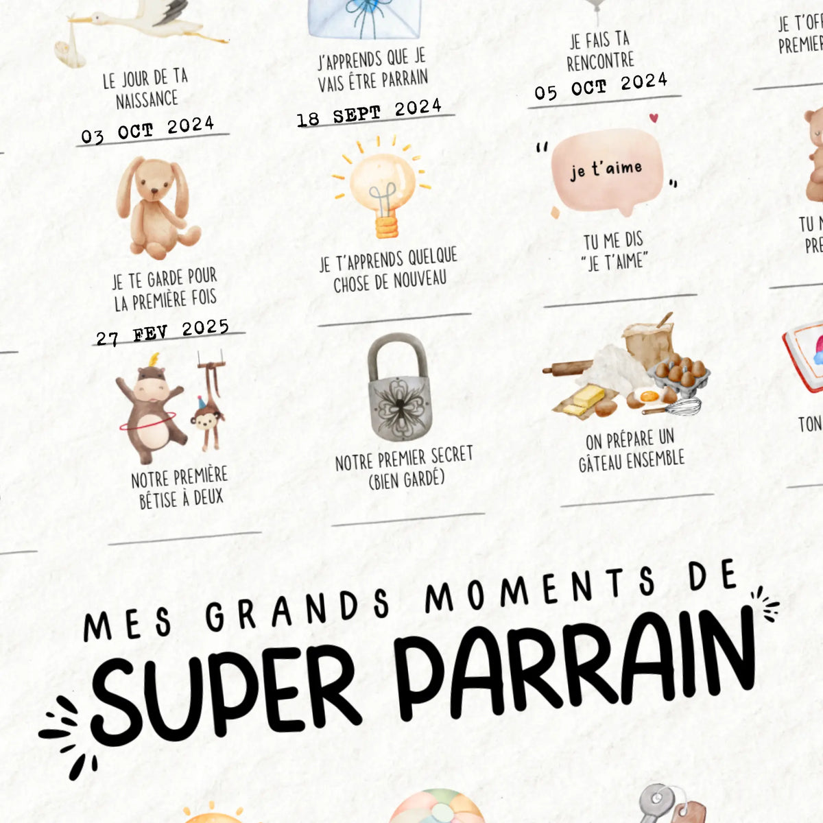 Affiche à tamponner Mes Grands Moments de Super Parrain
