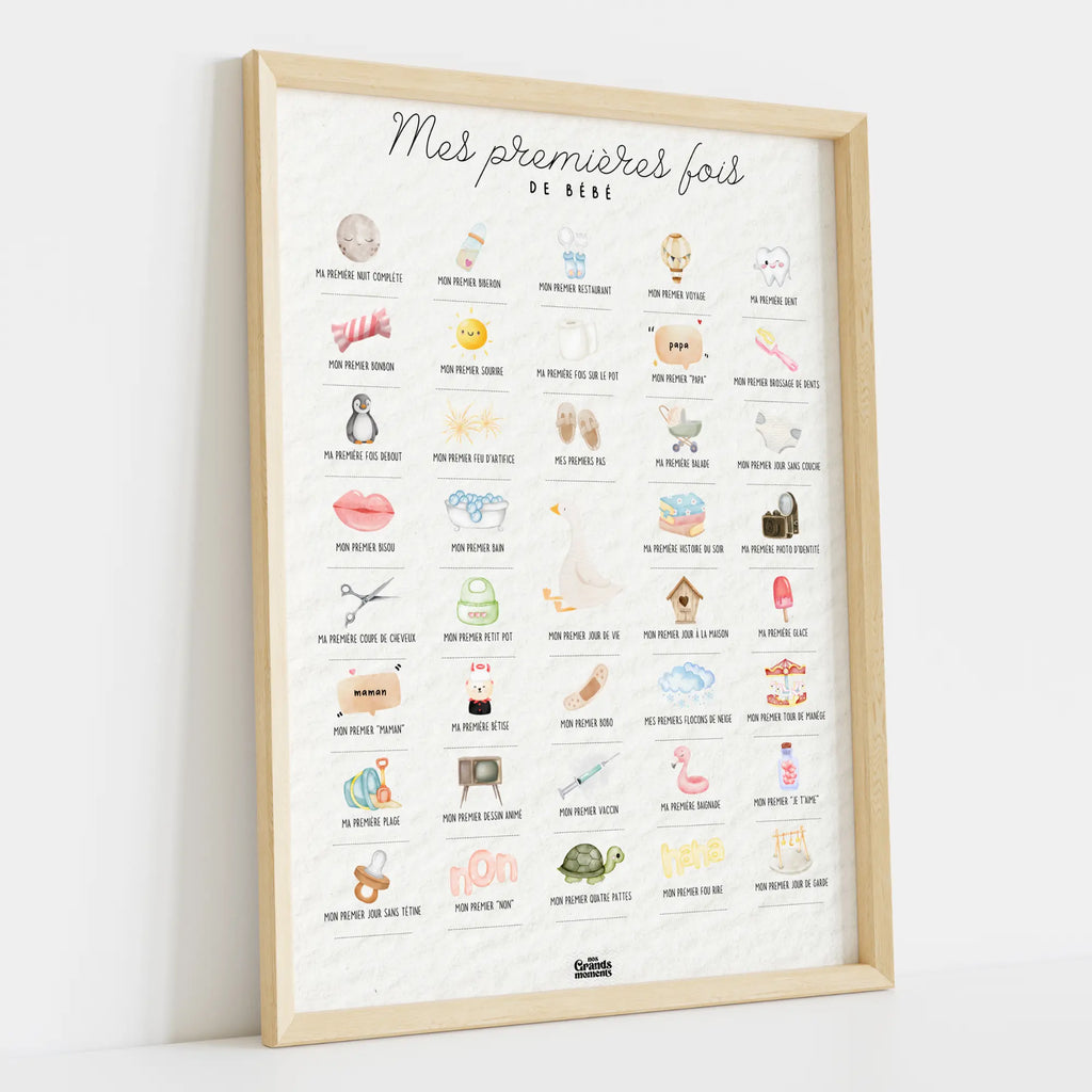Affiche à tamponner Mes Premières Fois de Bébé