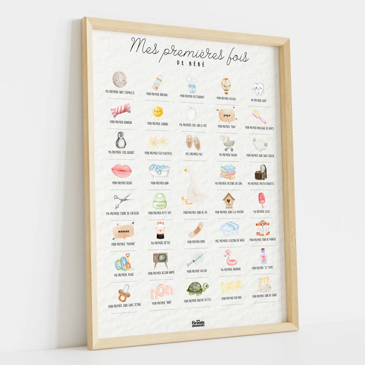 Affiche à tamponner Mes Premières Fois de Bébé