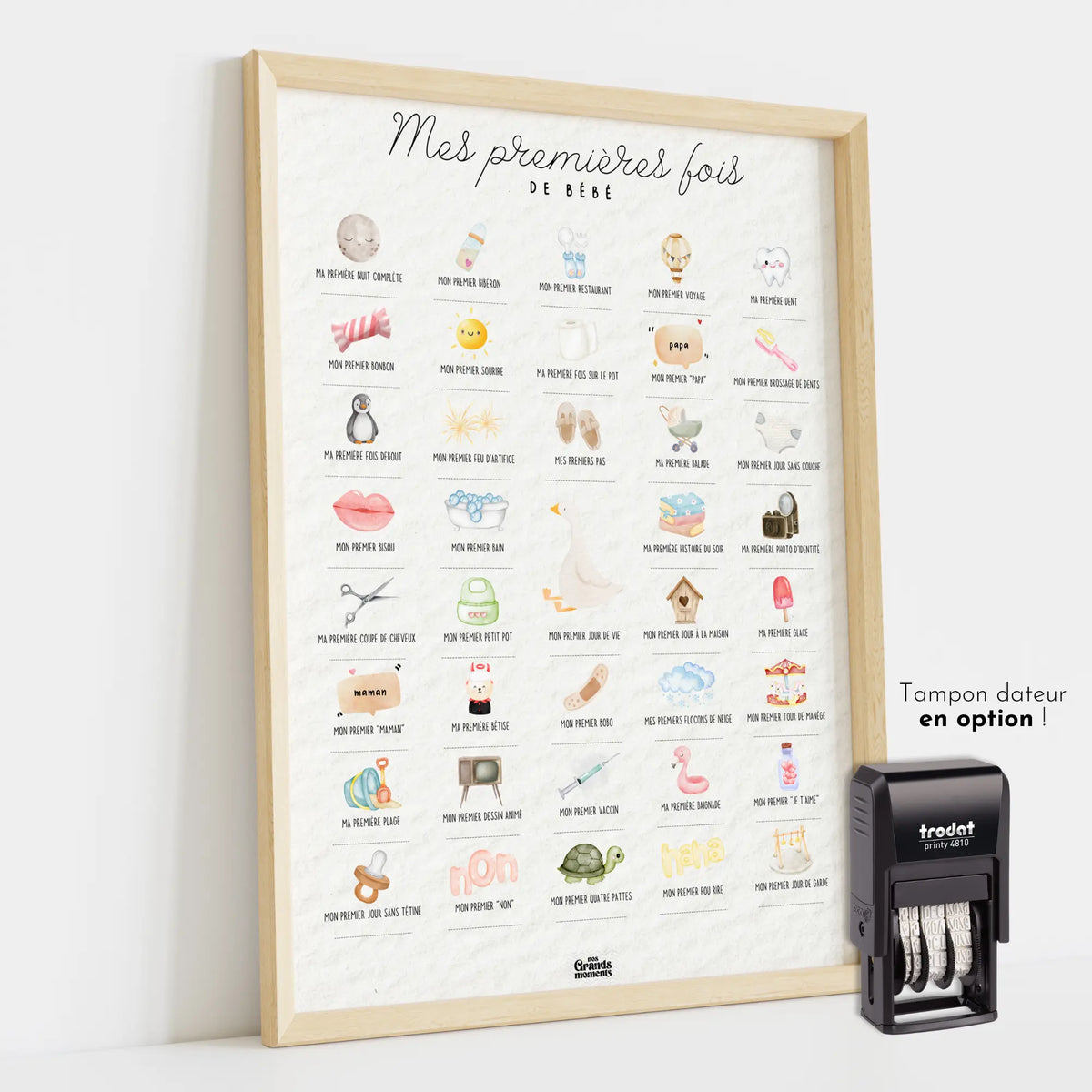 Affiche à tamponner Mes Premières Fois de Bébé