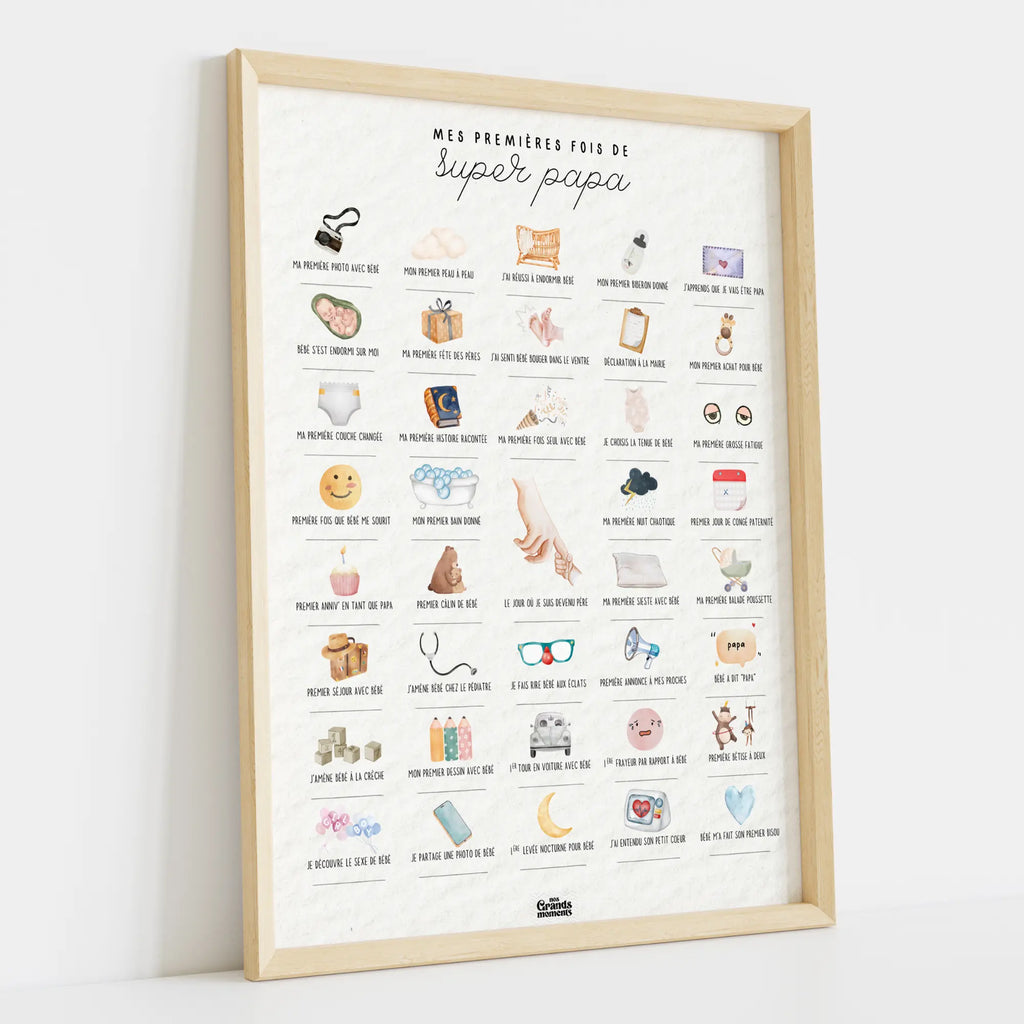 Mes premières fois de super papa - Affiche à tamponner - Nos Grands Moments