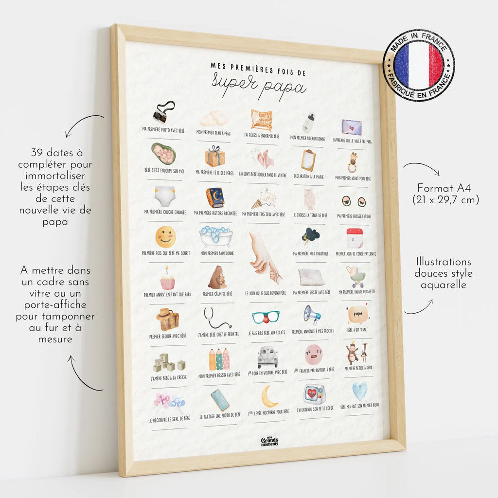 Mes premières fois de super papa - Affiche à tamponner - Nos Grands Moments