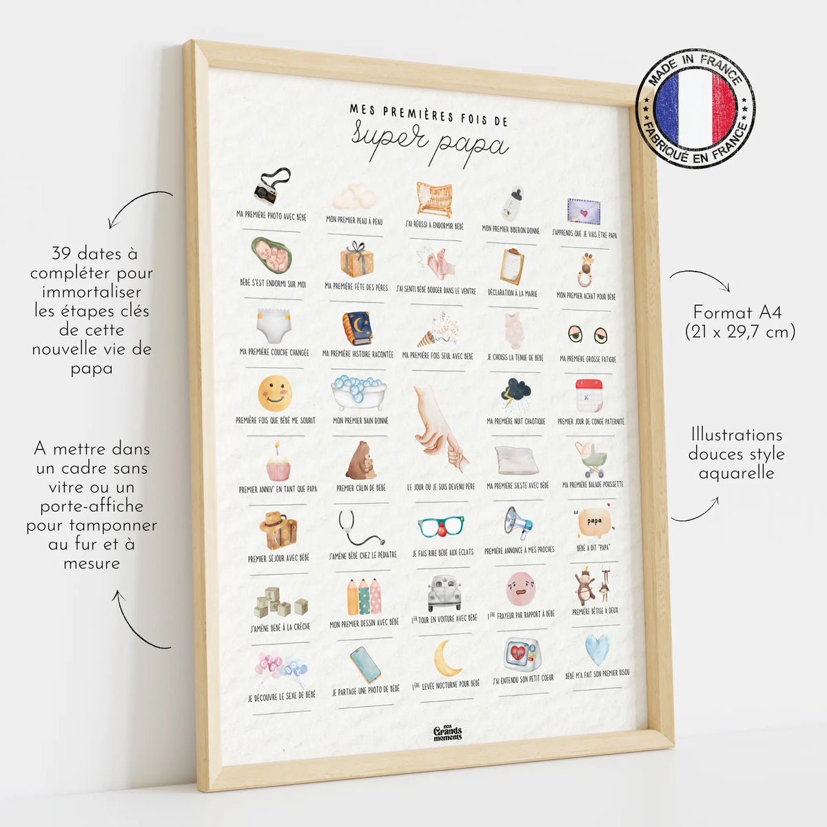 Mes premières fois de super papa - Affiche à tamponner - Nos Grands Moments