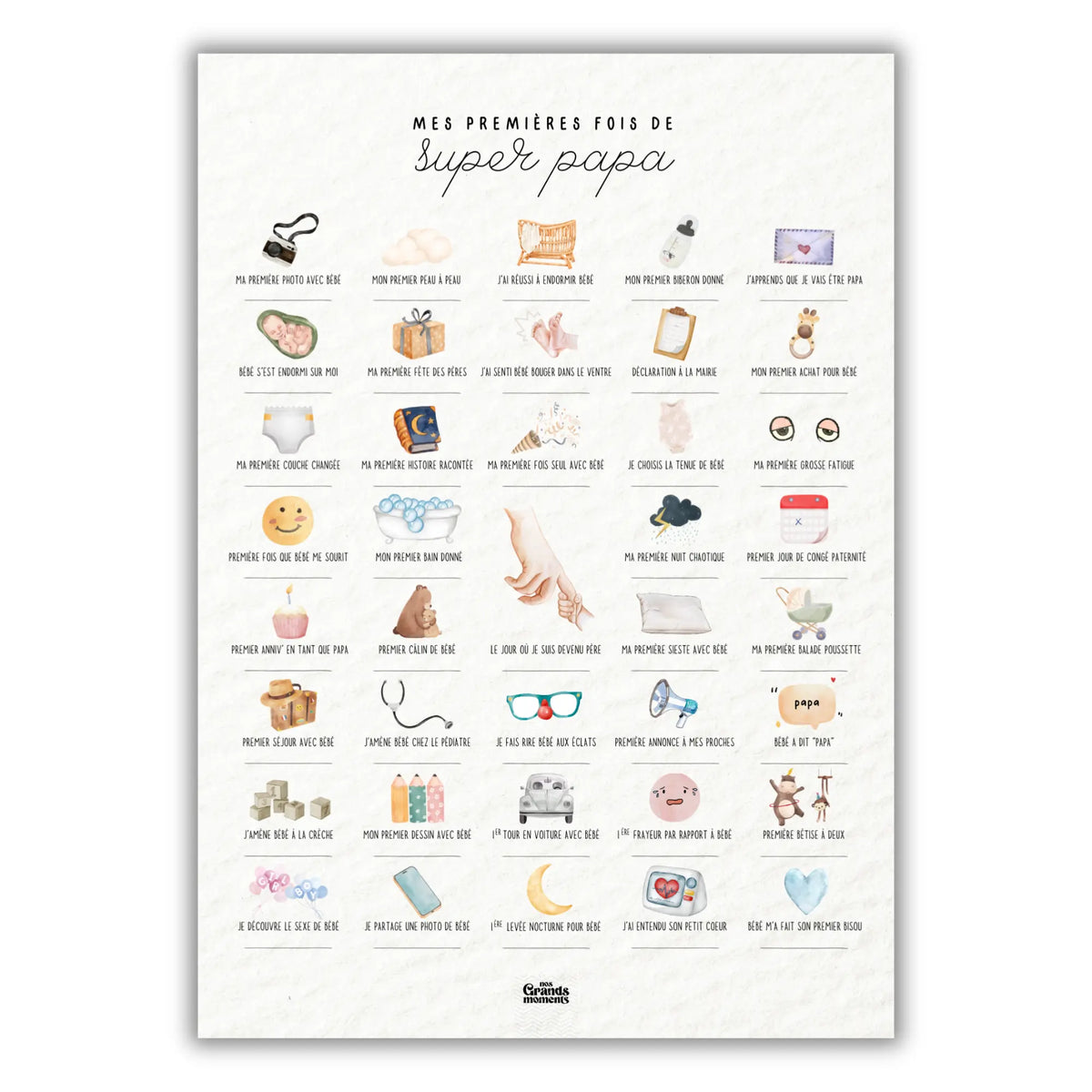 Mes premières fois de super papa - Affiche à tamponner - Nos Grands Moments