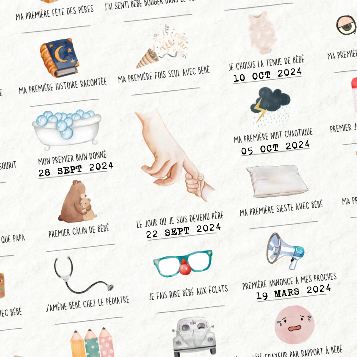 Mes premières fois de super papa - Affiche à tamponner - Nos Grands Moments