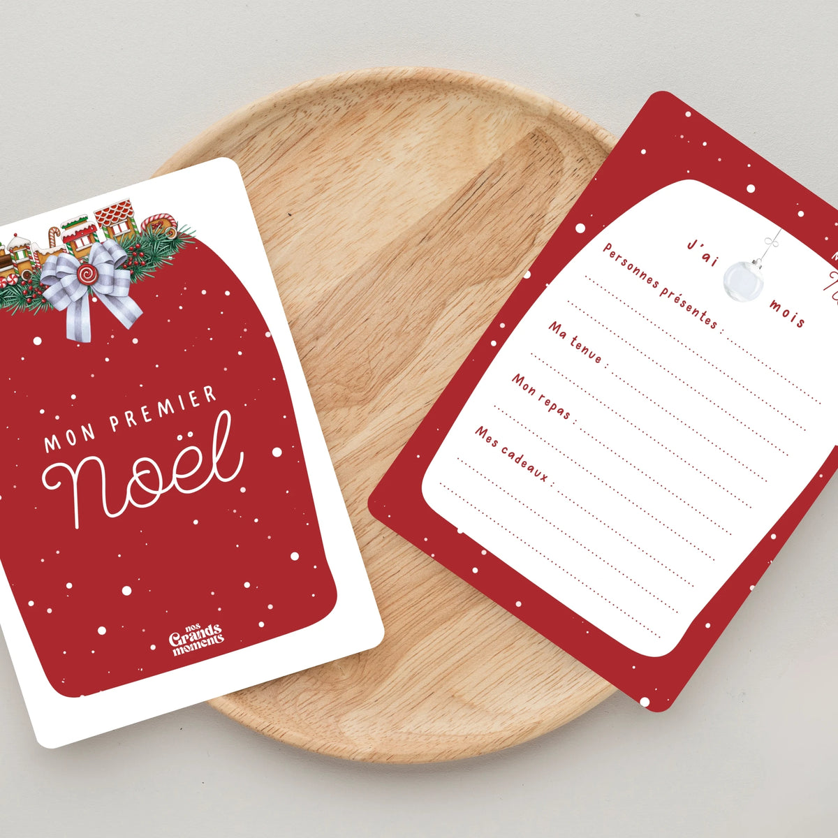 Carte de Noël à remplir - Mon premier Noël (rouge) - Nos Grands Moments
