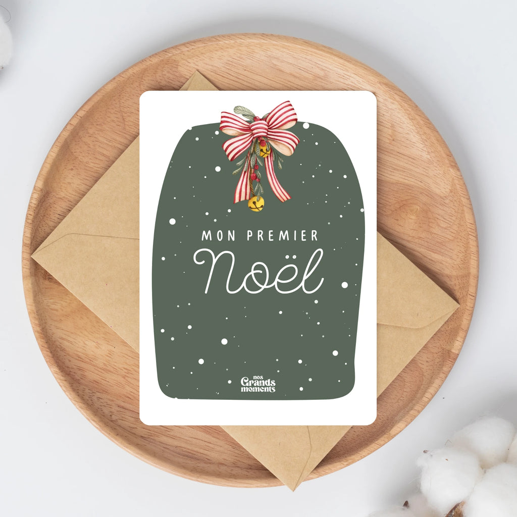 Carte de Noël à remplir - Mon premier Noël (vert) - Nos Grands Moments