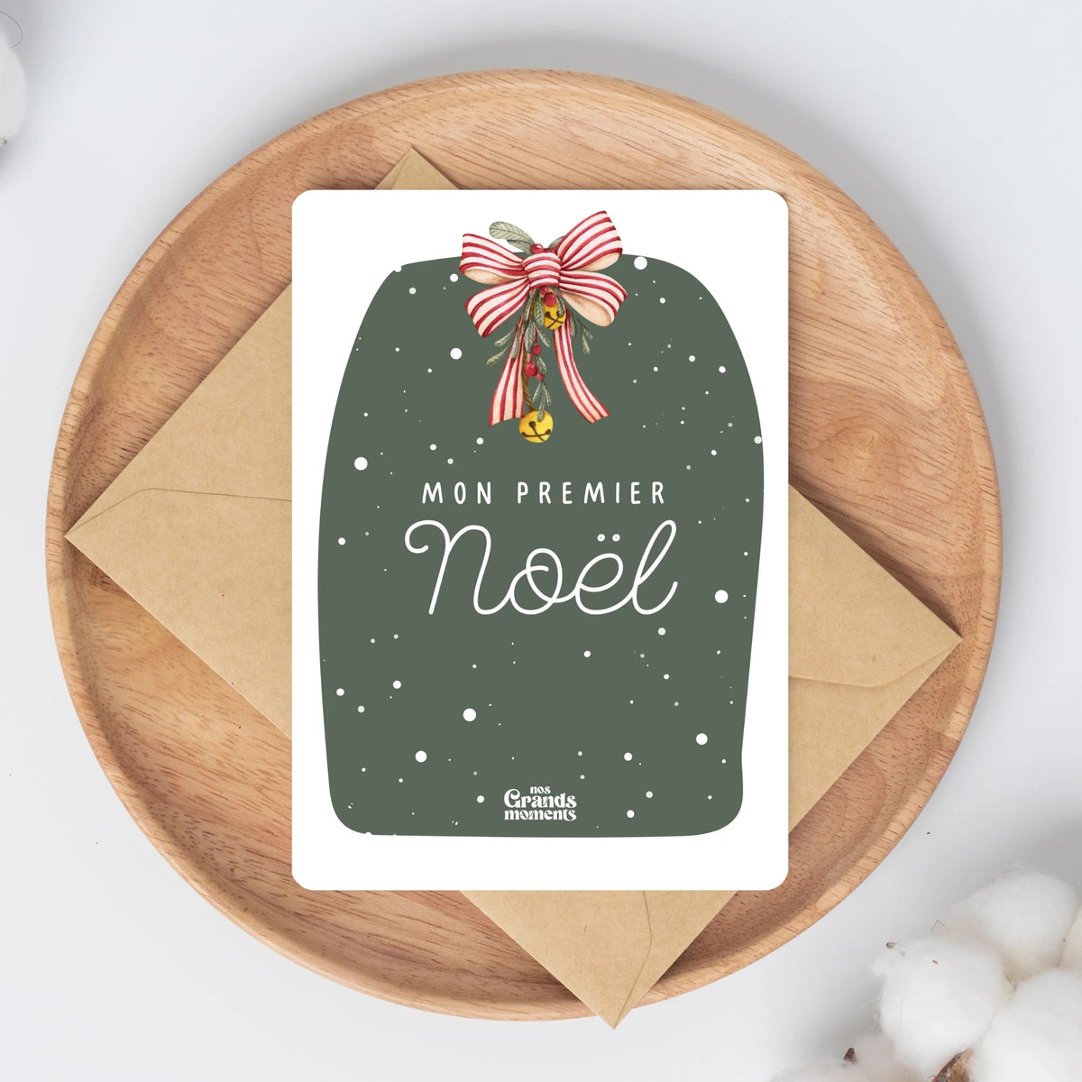 Carte de Noël à remplir - Mon premier Noël (vert) - Nos Grands Moments