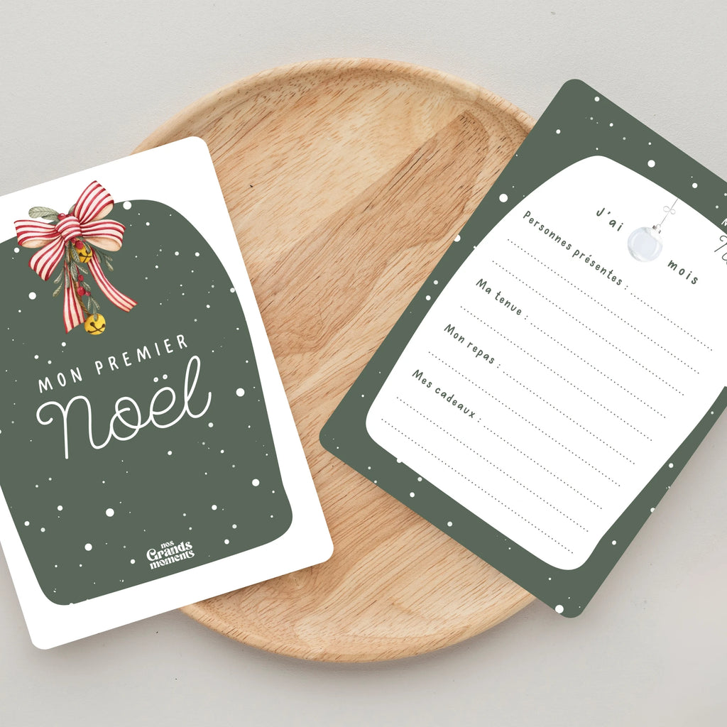 Carte de Noël à remplir - Mon premier Noël (vert) - Nos Grands Moments