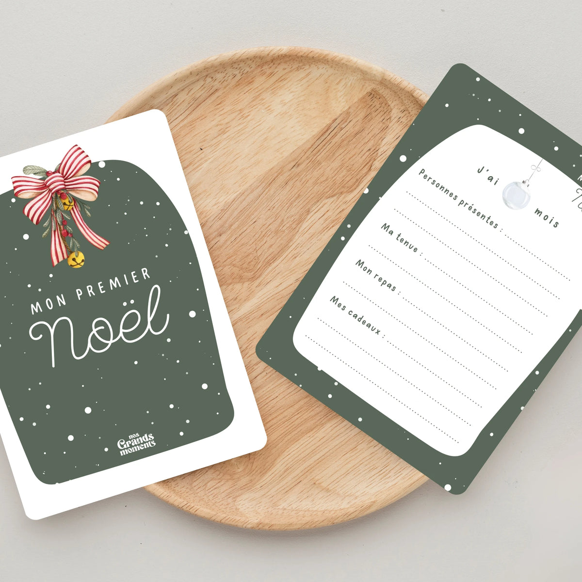 Carte de Noël à remplir - Mon premier Noël (vert) - Nos Grands Moments